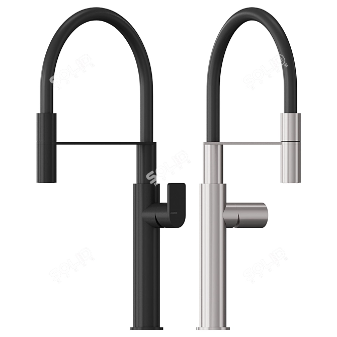 Rotating Kitchen Mixer with Hand Shower 3D model image 1