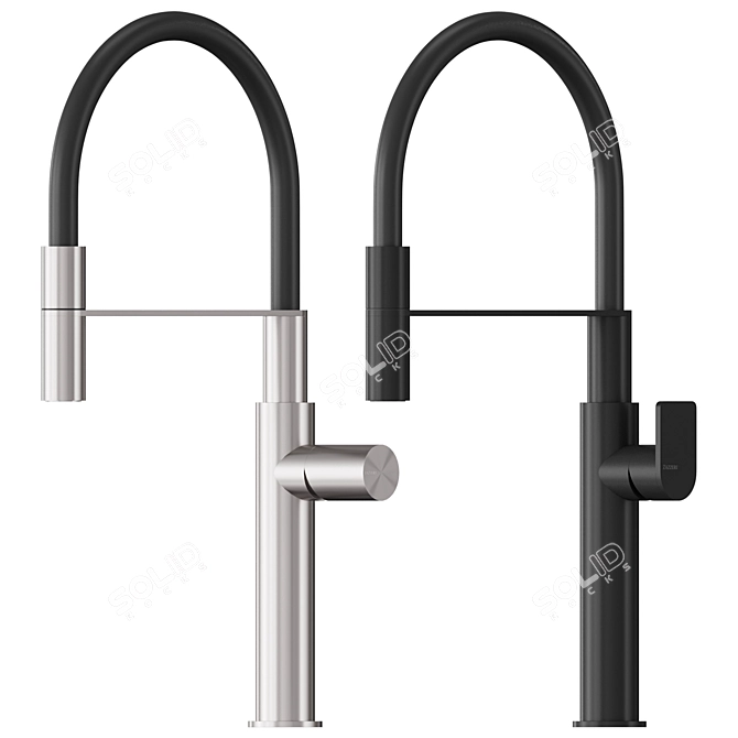 Rotating Kitchen Mixer with Hand Shower 3D model image 3