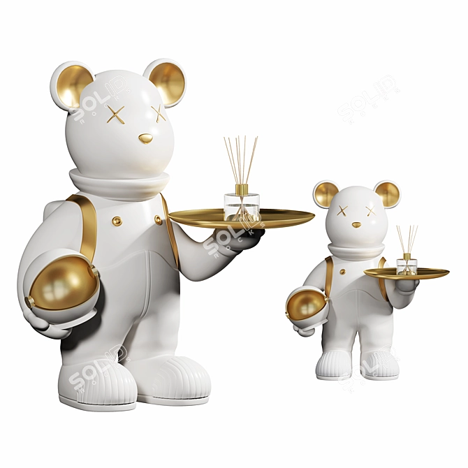 Cosmic Bear Ceramic Ornaments 3D model image 1