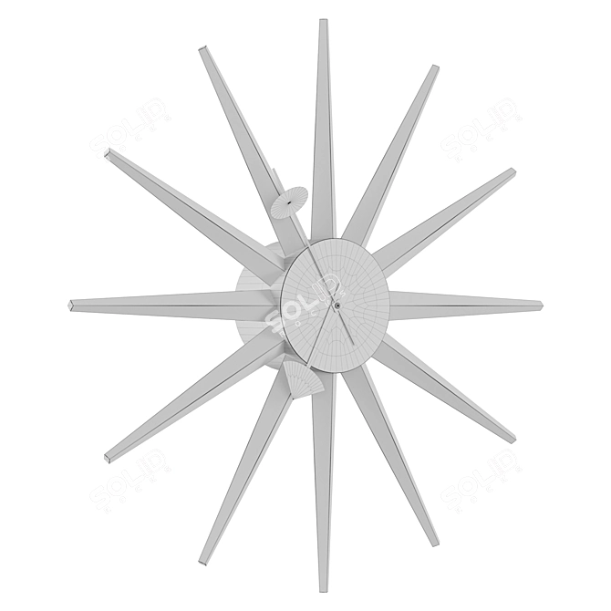 Multicolor Sunburst Clock 47cm Diameter 3D model image 4