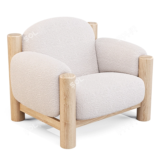 Sherpa Accent Chair by Lulu & Georgia 3D model image 1