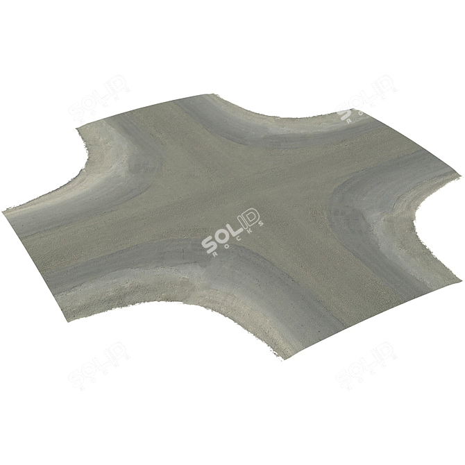 Seamless Two-Lane Road with Intersections 3D model image 5