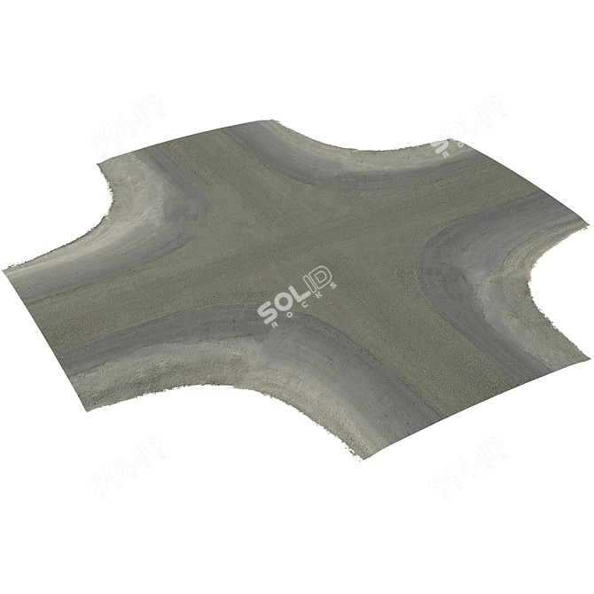 Seamless Two-Lane Road with Intersections 3D model image 11