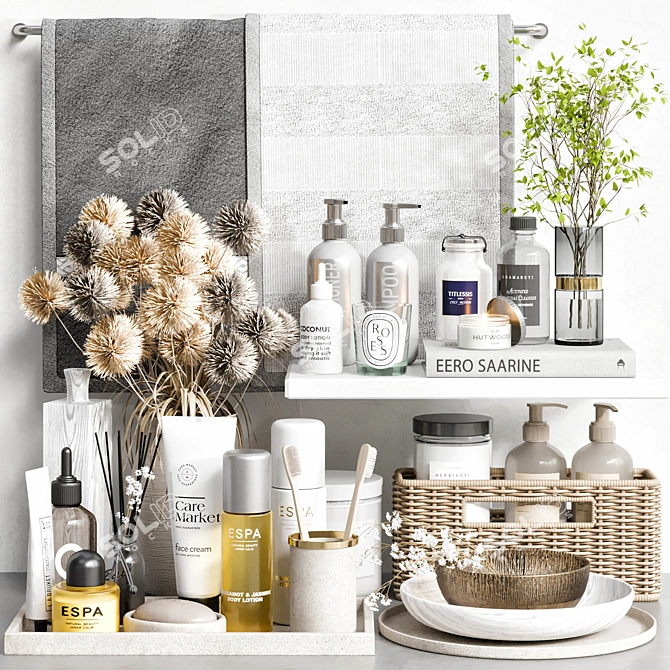 Bathroom Accessories 3D Models Set 3D model image 1