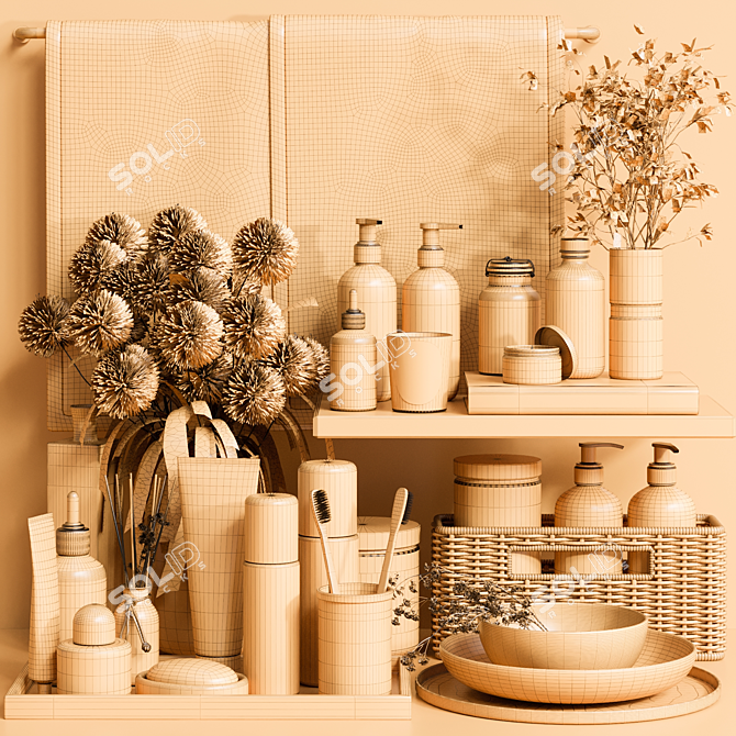 Bathroom Accessories 3D Models Set 3D model image 6