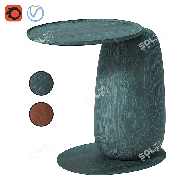 Eos Wood Side Table | Kooku 3D model image 1