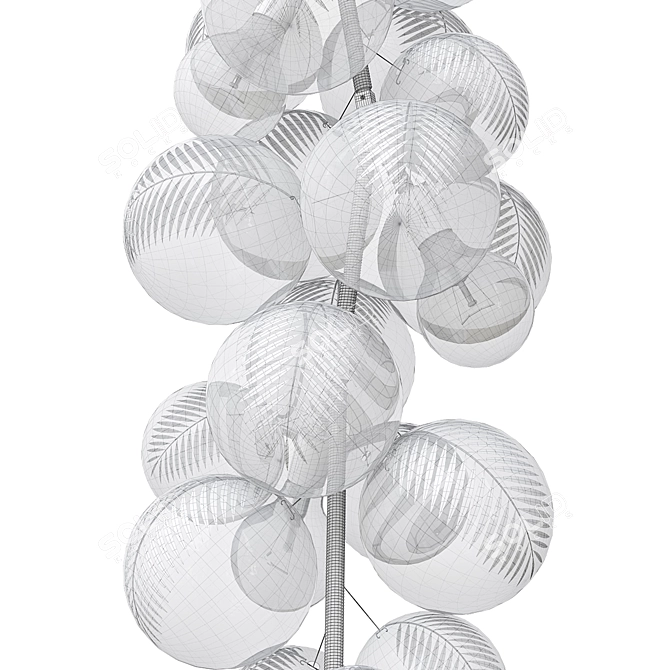 Hand-Painted Palm Bubble Chandelier. 3D model image 3
