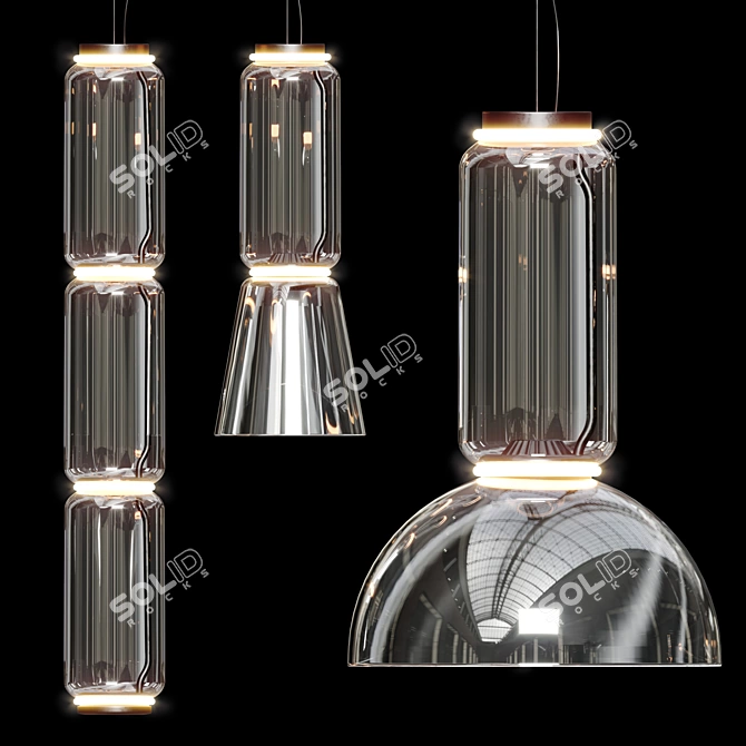 Elegant Noctambule Suspension Light 3D model image 1