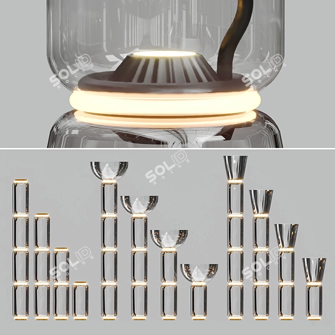  Crystal LED Floor Lamp 3D model image 2