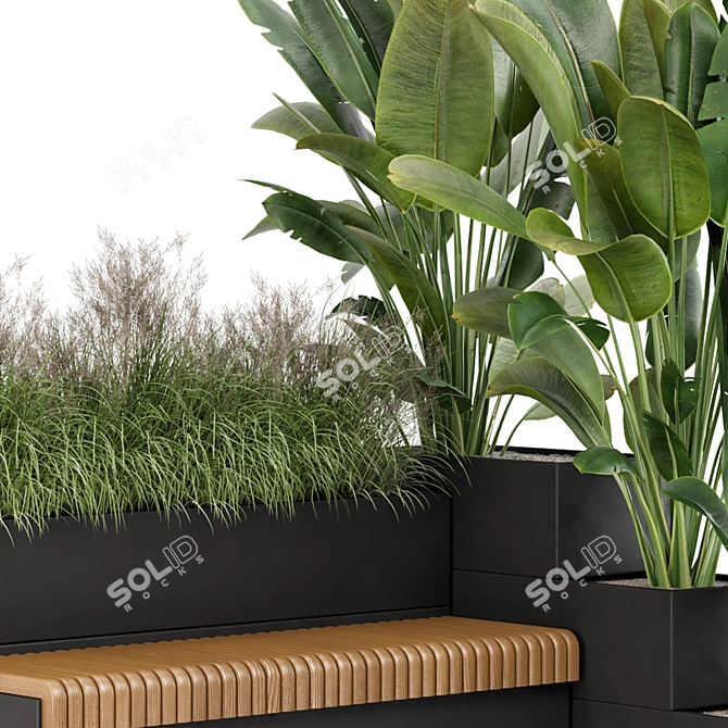 Concrete Pot Outdoor Plants Set 3D model image 5