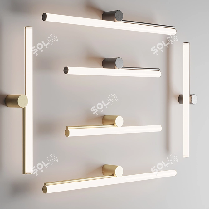 Contemporary Metal Wall Lamps 3D model image 2