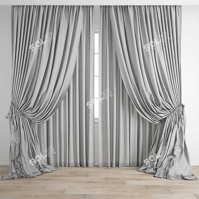 Premium Polygonal Curtain Model 3D model image 3