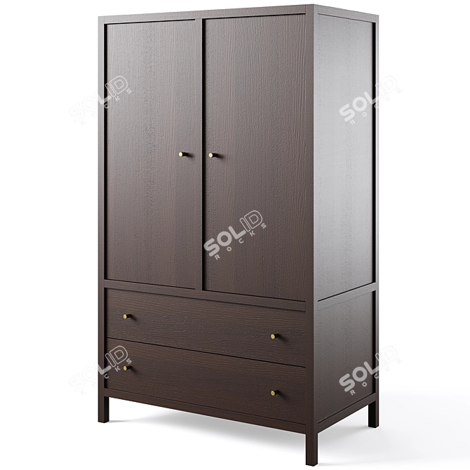 Keane Modern Wood Armoire 3D model image 4