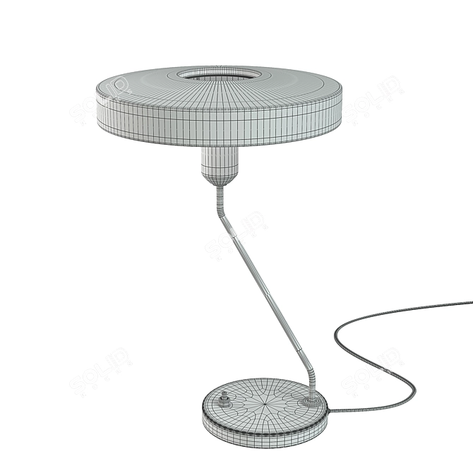 Louis Kalff Metal Desk Lamp 3D model image 2