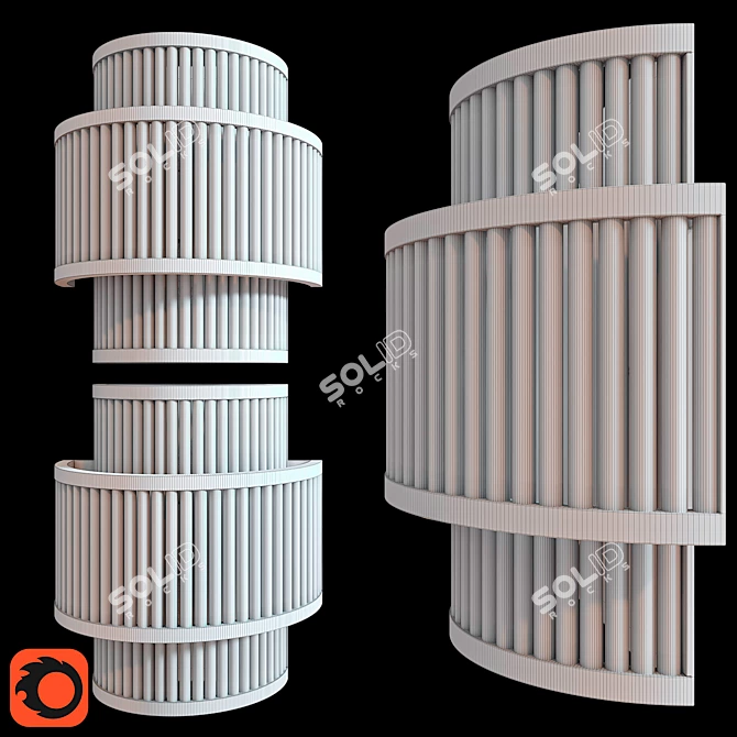 Modern Sergio Wall Sconce Set 3D model image 4