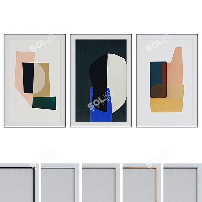 Abstract Frame Set in Modern Style 3D model image 1