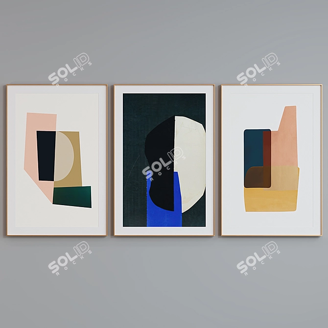 Abstract Frame Set in Modern Style 3D model image 4