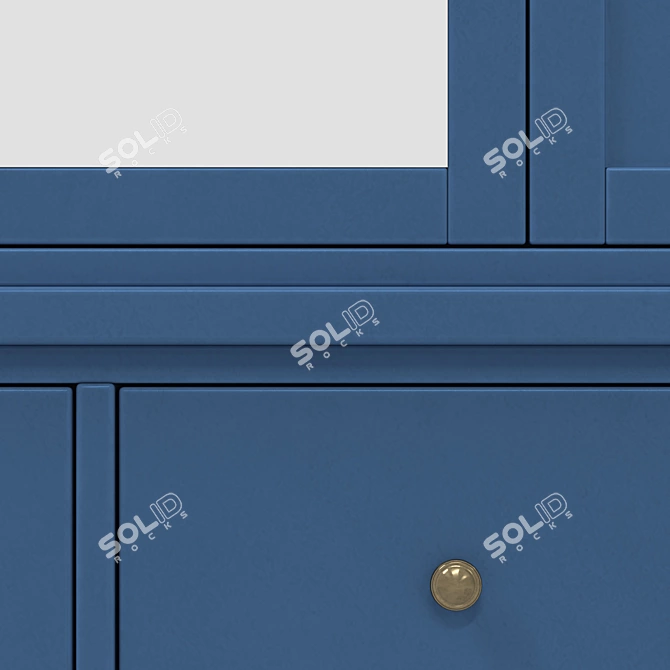 Vintage Inspired Wide 2-Door Wardrobe 3D model image 4