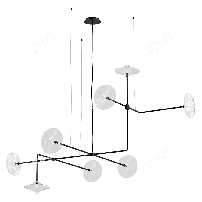 Ethereal Essenza Chandelier Sculpted Brilliance 3D model image 1