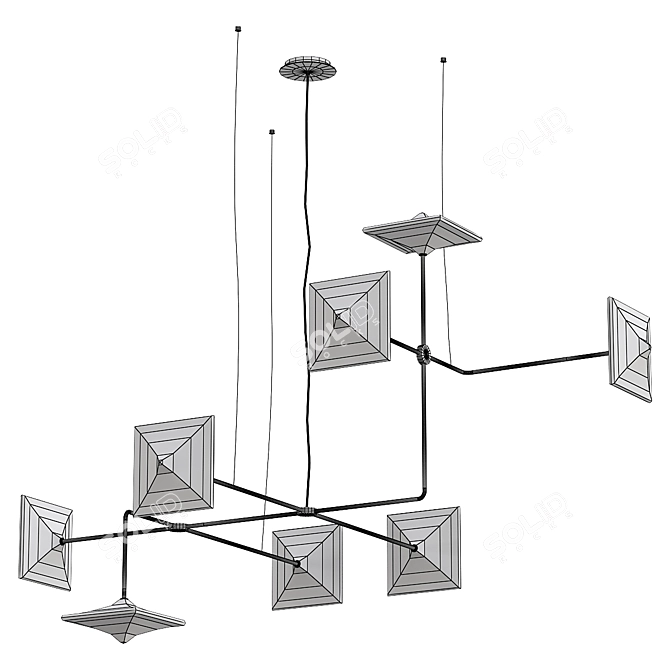 Ethereal Essenza Chandelier Sculpted Brilliance 3D model image 2