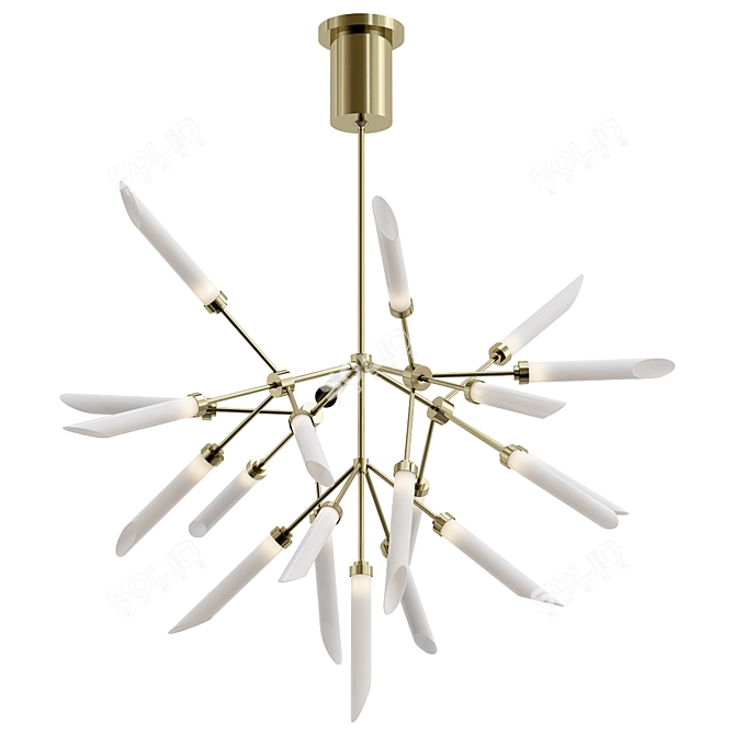 Elegant Spur Chandelier Fixture 3D model image 1