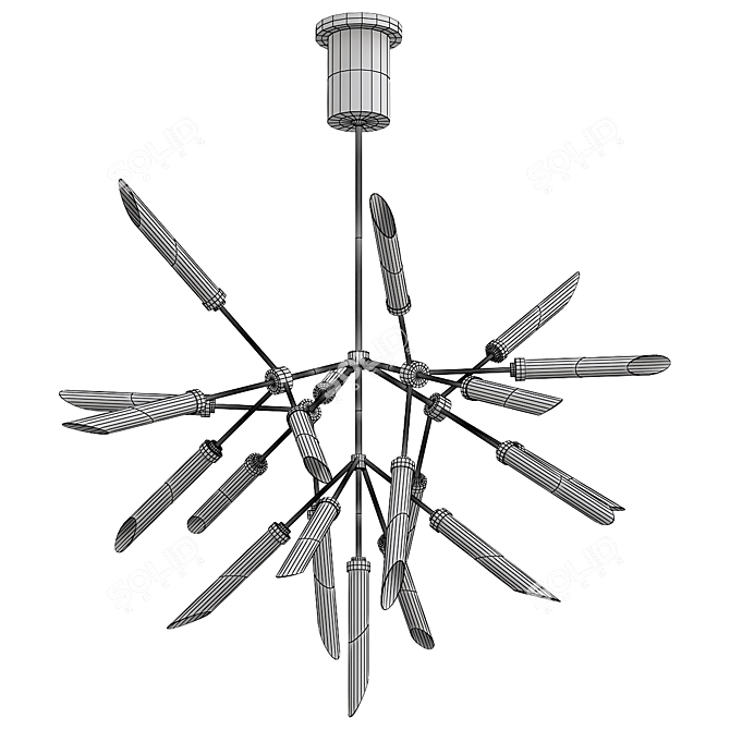 Elegant Spur Chandelier Fixture 3D model image 2