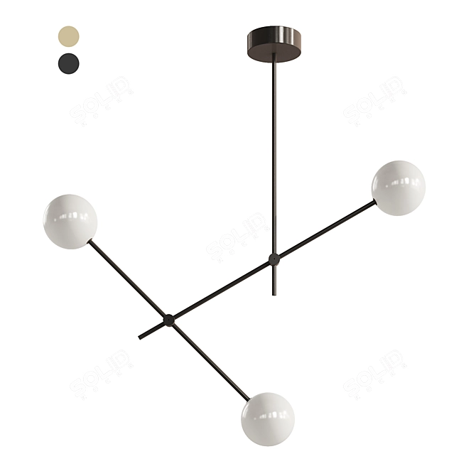 Sharm 3 Brass Pendant Lights 3D model image 1