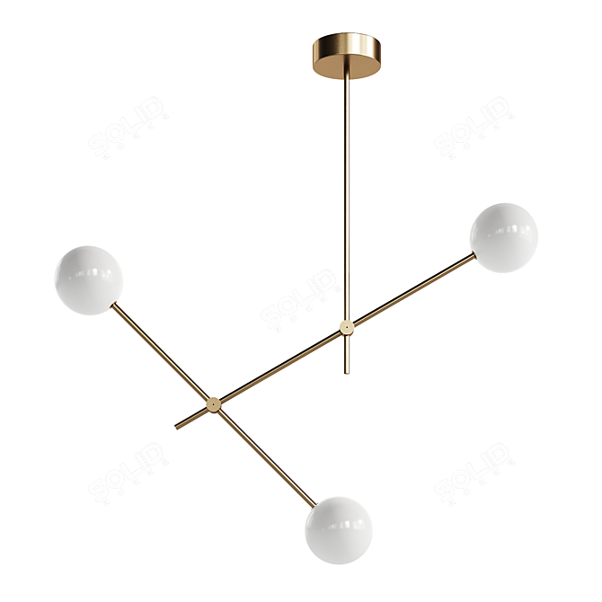 Sharm 3 Brass Pendant Lights 3D model image 3