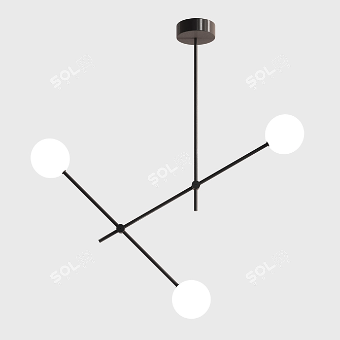 Sharm 3 Brass Pendant Lights 3D model image 4