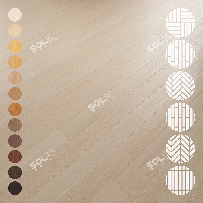 Oak Parquet Collection with Textures 3D model image 1