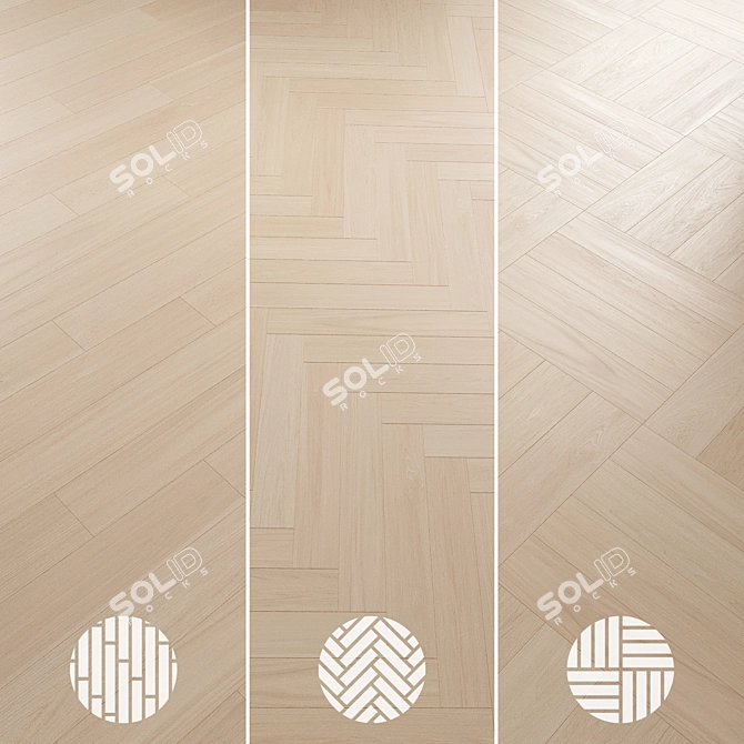 Oak Parquet Collection with Textures 3D model image 6