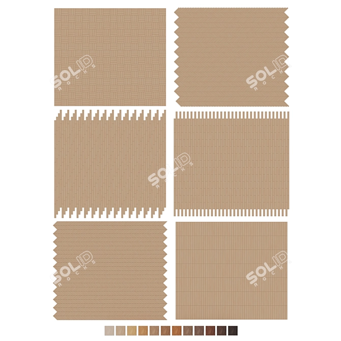 Oak Parquet Collection with Textures 3D model image 7