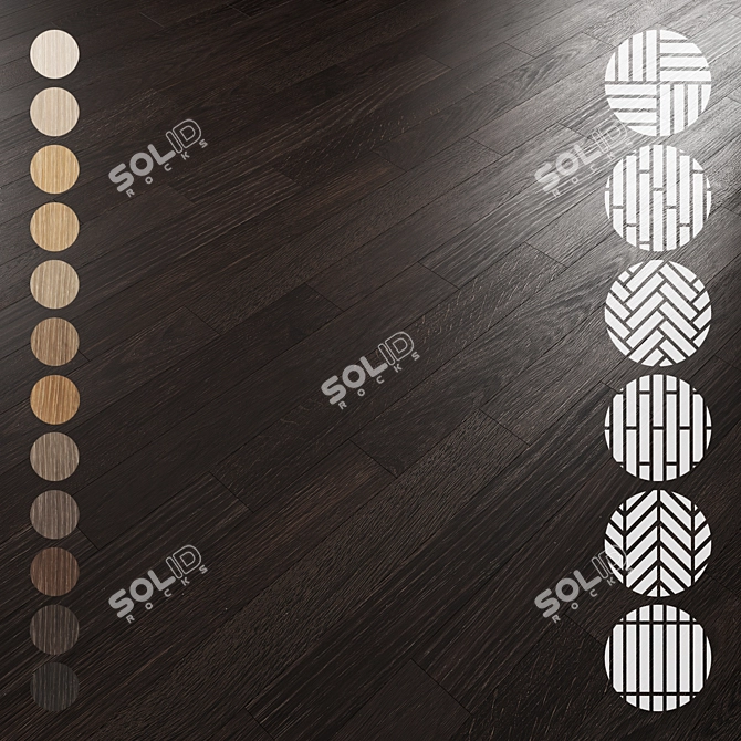 Oak Parquet Flooring Collection 3D model image 1