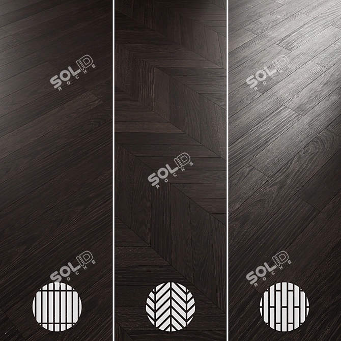 Oak Parquet Flooring Collection 3D model image 5