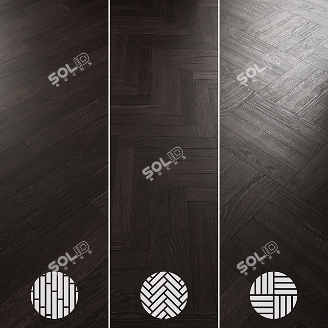 Oak Parquet Flooring Collection 3D model image 6