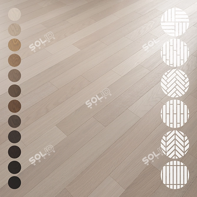 Oak Parquet Flooring Collection 3D model image 1