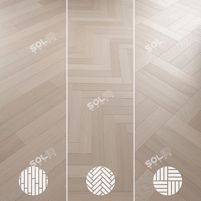 Oak Parquet Flooring Collection 3D model image 5