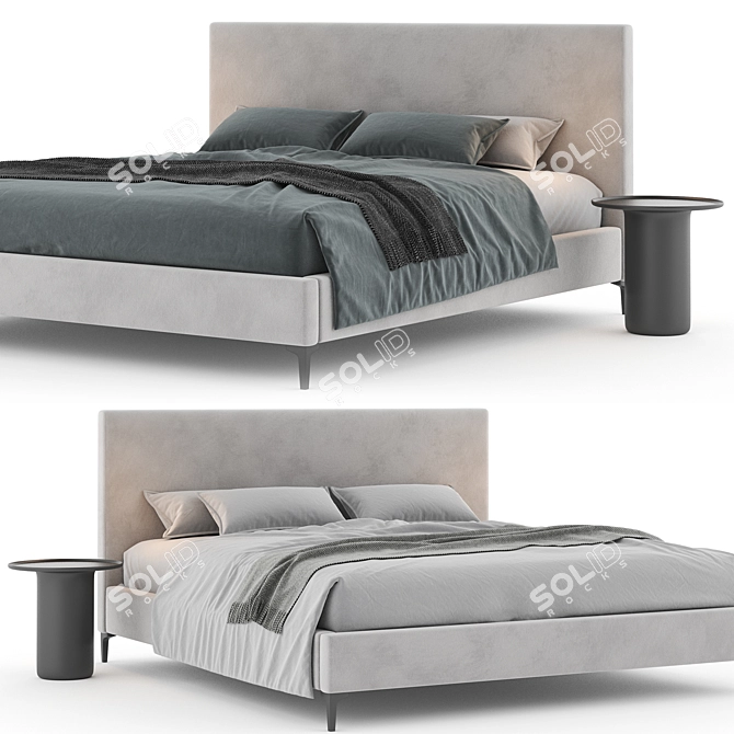Modern Minimalist Emmett Bed Collection 3D model image 1