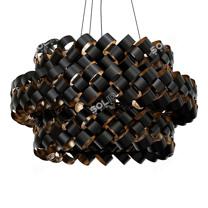 Modern Metal Ring Pendant Light 3D model image 1