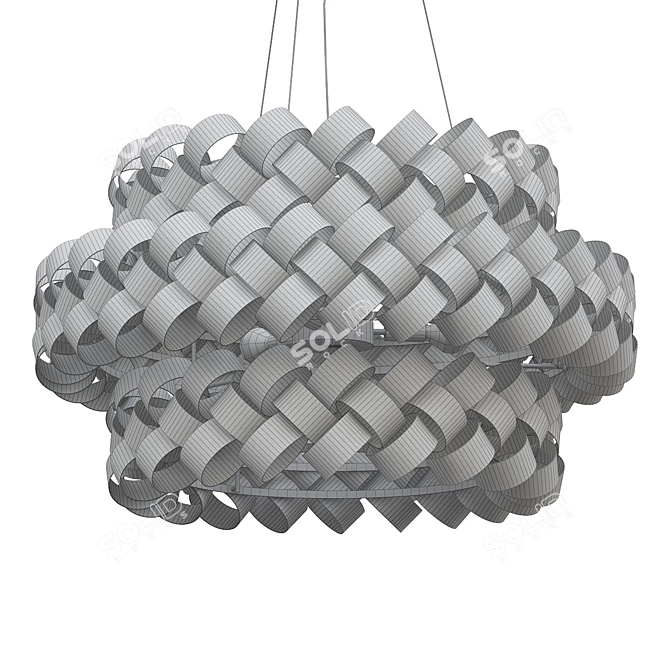 Modern Metal Ring Pendant Light 3D model image 2