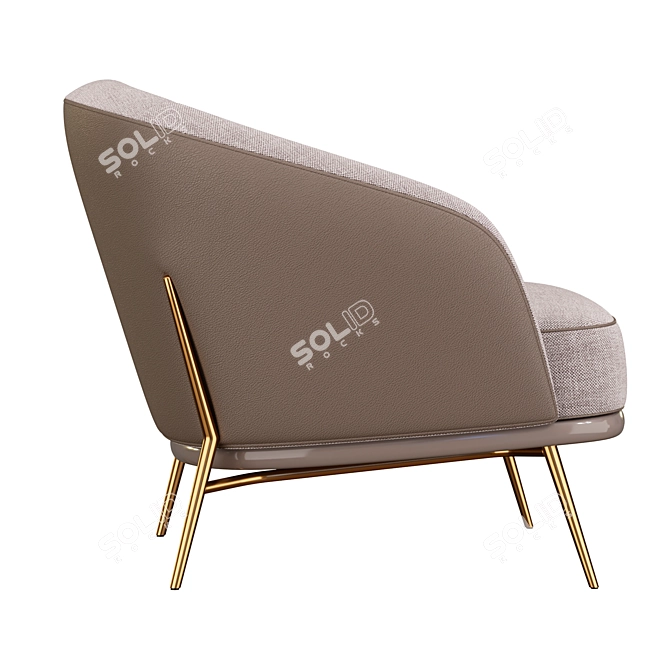 Sleek Blue Mine Armchair Design 3D model image 5