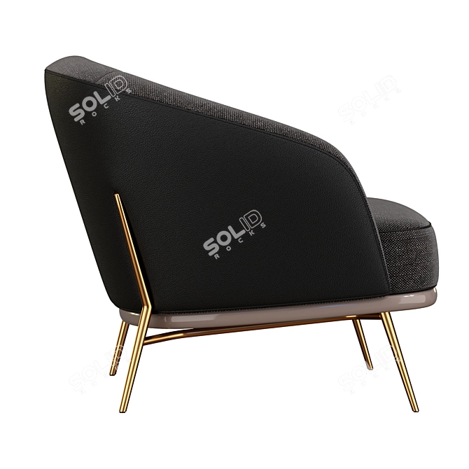 Sleek Blue Mine Armchair Design 3D model image 6