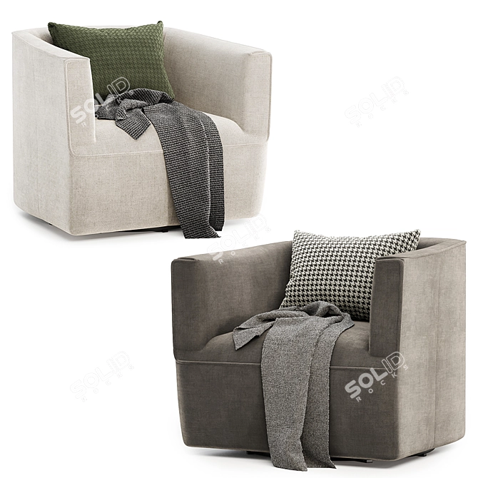 Modern Swivel Chair for Home 3D model image 3