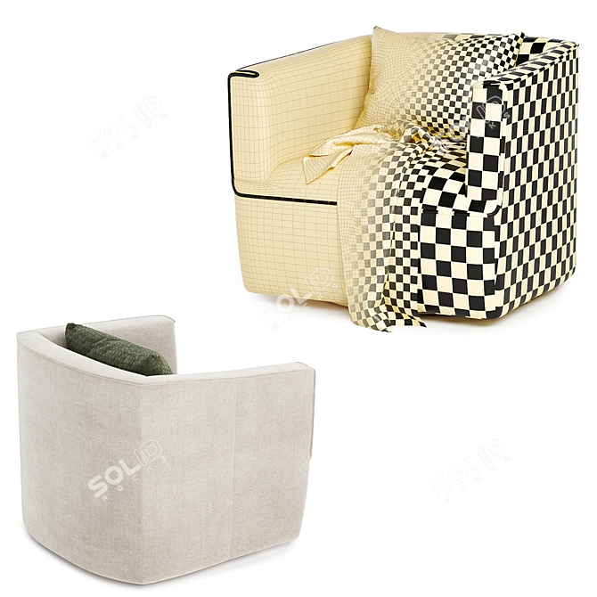 Modern Swivel Chair for Home 3D model image 5
