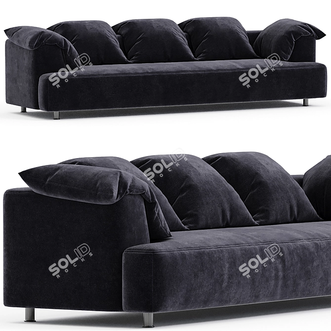 Sleek Absolu Edra 3-Seater Sofa 3D model image 1