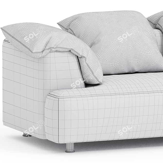 Sleek Absolu Edra 3-Seater Sofa 3D model image 3