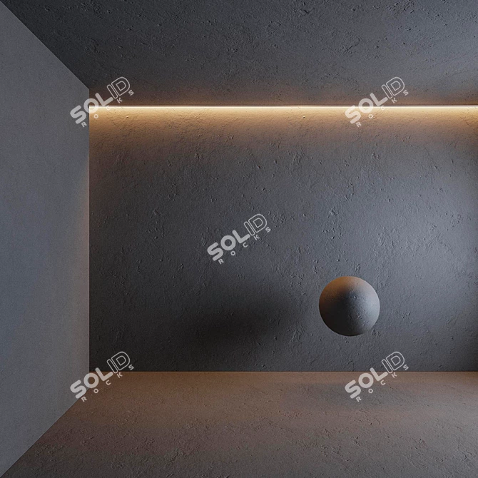  Seamless Concrete Plaster for Customizable Color 3D model image 2