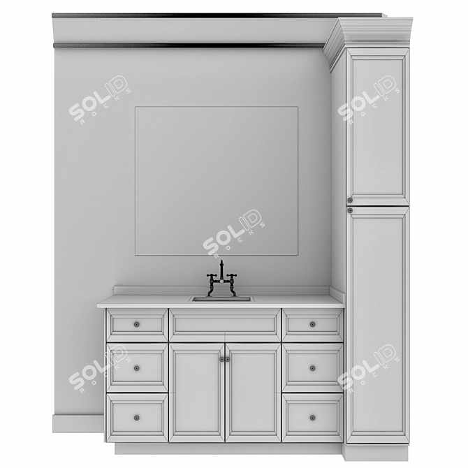 Traditional Bathroom Furniture Ensemble 3D model image 16