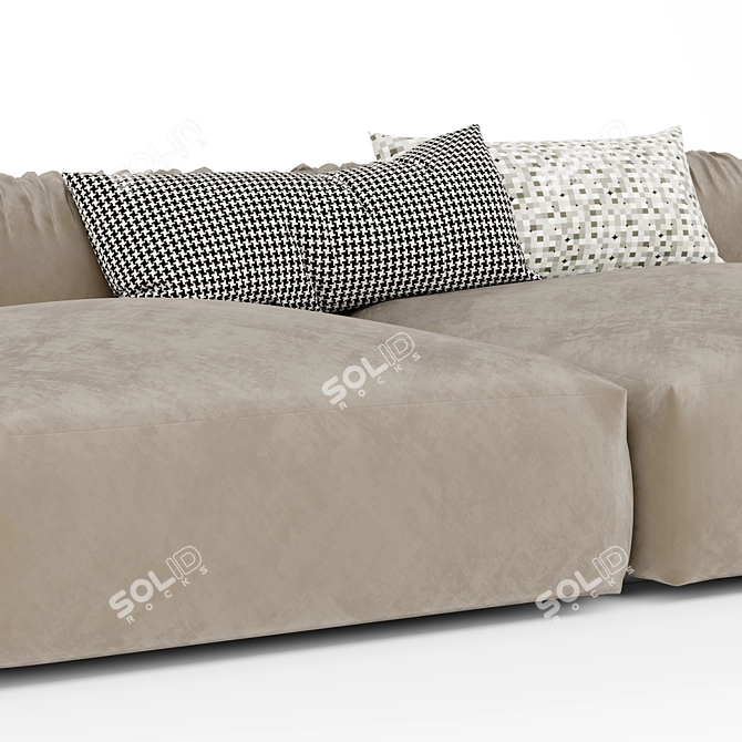 Luxurious Velvet Lotta Agaton Sofa 3D model image 3