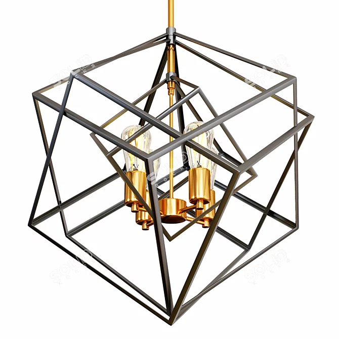 Modern Geometric Chandelier Design 3D model image 1